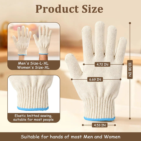 932F Heat Resistant Oven And Grill Gloves for BBQ Grilling Baking with size dimensions shown