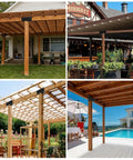 2 Pack 4 By 4 3 Way T Shaped Pergola Brackets Metal Wood Post Connector For Pergola Outdoor Structures in garden and pool settings