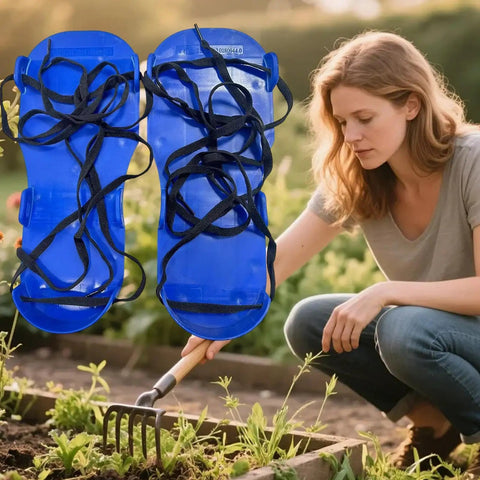 Heavy Duty Lawn Aerator Shoes with Spikes and Adjustable Straps for Outdoor Yard Maintenance, ideal for gardening use