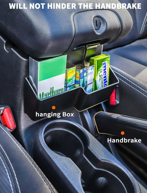 4 Pack Center Console Organizer For Jeep Wrangler JK JKU 2011 2018 Automatic Transmission showing storage use
