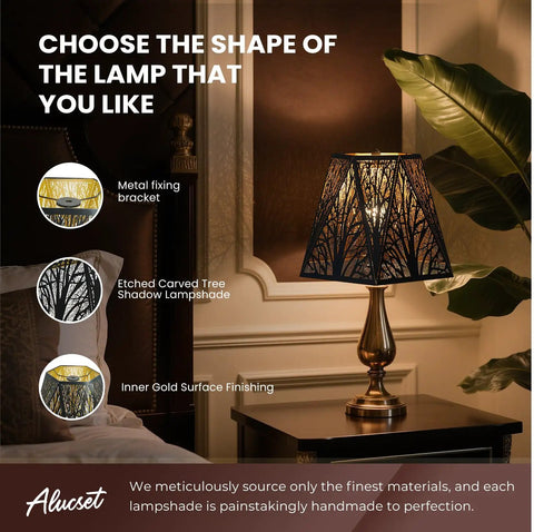 Medium Modern Style Lamp Shades With Multiple Sides Tree Pattern Metal Spider Lampshade For Table Lamps And Floor Lights in room