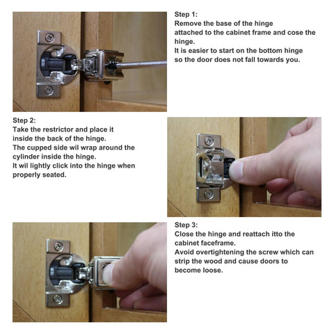 86 Degree Angle Restrictor Clips For Cabinets Wall Guard To Prevent Collisions Perfect For Face Frame Kitchen Cabinet Hinges Door Restraint System 30 Pack Hinges Not Included Easy Install installed on cabinet hinge