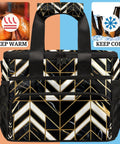 Insulated Picnic Backpack with Large Capacity 12x8x10 Inches Keeps Food Cold or Warm for Women and Men Tote with geometric pattern