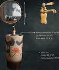 Modern Handmade Vessel Sink For Bathroom Vanity Bundle Includes Faucet And Drain With Installation Hole And Overflow For No Sweat Install Indoors Or Outdoors Daily with floral design.
