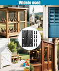 3 Inch Black Door Hinges 12 Pack Interior Hinges For Furniture Wooden Box Chest Window Case Lid Durable 304 Stainless Steel Construction Includes 96 Screws Widely Used in Various Settings
