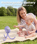 Rechargeable Battery Operated Stroller Fan Clip On For Car Seat Crib Treadmill Wagon And More Portable Baby Travel Essential
