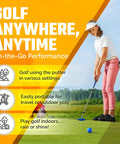 Young golfer using Junior Golf Putter With Extendable Shaft For Right Or Left Hand Kids on grass course, practicing putting skills
