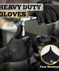 TitanFlex heavy-duty black nitrile gloves, 6 mil, fully textured, medium