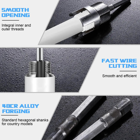 Integrated Internal And External Pipe Threading And Reaming Tool Kit For PVC Pipes With Electric Drill Style Pro Grade.