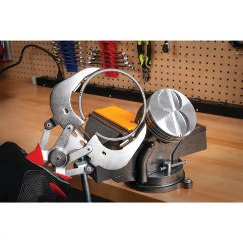 MV1 3-Inch To 6-Inch Polyurethane Soft Grip Vise Non-Marring Clamp on workbench with tools in background