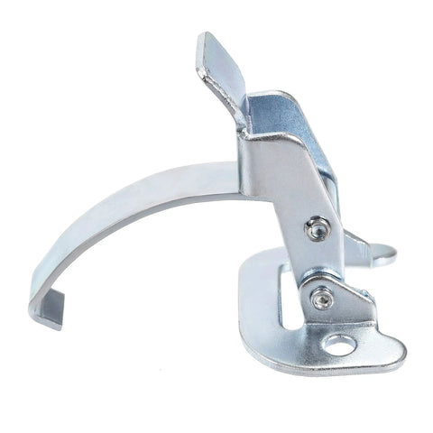Side view of galvanized 3.62 inch draw toggle latch with spring steel hook for doors and panels zinc plated heavy duty construction