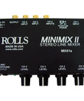 MX51S Mini Mix 2 Four Channel Stereo Line Mixer For Home Studio Use With XLR Microphone Input And Three RCA Inputs