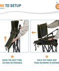 How to set up the Big And Tall 400 Pound Heavy Duty Folding Camp Chair With Solid Metal Armrests and Swivel Cup Holder
