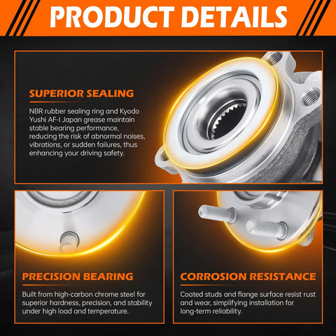 Product details of Front Wheel Hub And Bearing Assembly With ABS Direct Fit Replacement For Nissan Rogue 2008 2013 Rogue Select 2014 2015 And Sentra 2.5L 2007 2012 Five Lug Wheel Bearing Hub Front Left Or Right Easy Install