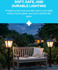 Outdoor Post Light Fixture Fits 3 Inch Lamp Posts With E26 Base Waterproof Lantern illuminating patio at night