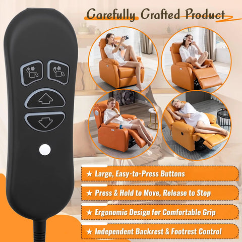 Replacement Lift Chair Remote With 4 Buttons For Dual Motor Recliners, LED backlight and user in recliner, easy grip