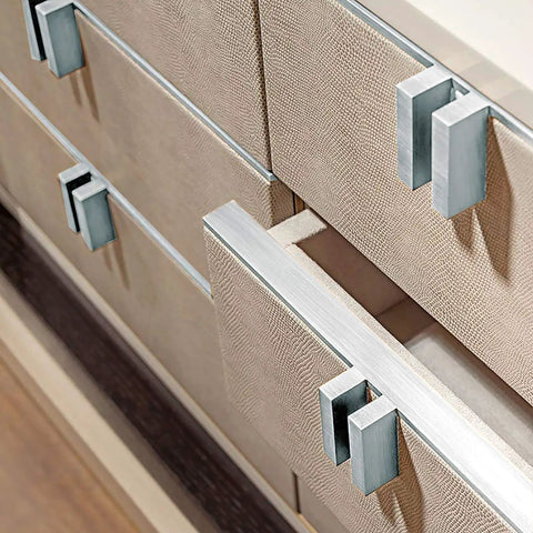 Brushed Aluminum Edge Banding Half Inch By 100 Feet Non Glued Flexible Durable Real Wood PVC Veneer Edge Trim on drawer