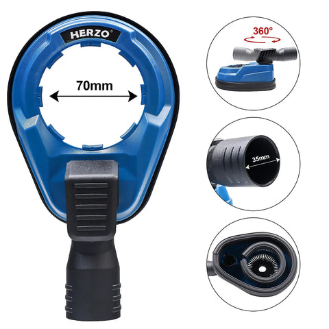 Universal Drill Dust Collection Attachment And Hammer Drill Shroud For Drilling, 70 mm Max Diameter, with rubber seal