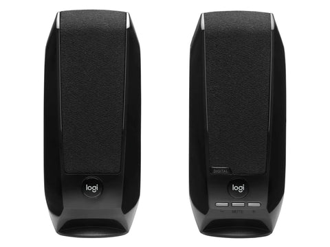 Plug And Play USB Computer Speakers With Crystal Clear Digital Sound And Real 2 Watts Peak Power For Rich Desktop Audio Ideal For PCs And Laptops Awesome For Gaming Streaming Zoom Calls And General Work, front view