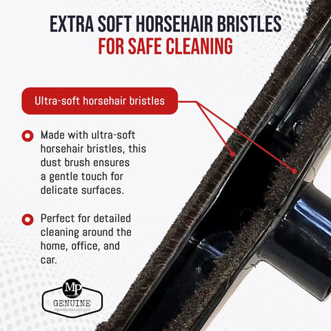 Deluxe Horsehair Brush Attachment Top Notch For Vacuum Cleaners, ultra-soft bristles close-up showing texture and details.