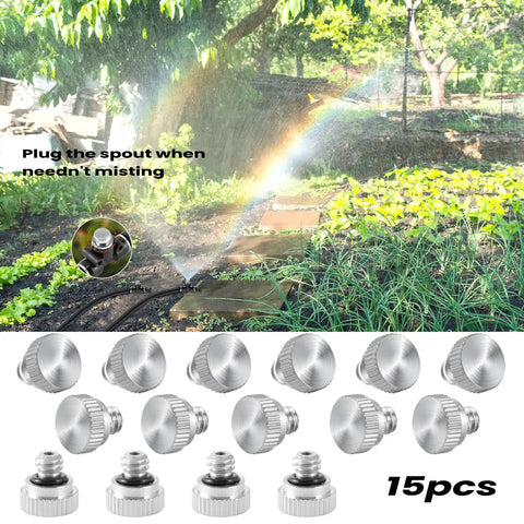15 Pcs Brass Misting Plugs For Outdoor Spray Cooling System Heavy Duty 10 24 UNC Threads Leak Proof Seal For Greenhouse Patio