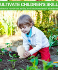Child using Two Pack Inground Worm Composters For Outdoors Reduce Food Waste And Build Rich Soil In Raised Beds Garden Health Durable PVC Bins Each With About 1.6 Gallon Capacity And Compact 11.8 By 6.3 By 6.3 Inches.