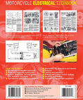 Motorcycle Electrical Techbook back cover with motorcycle fuel systems guide title, diagrams, and repair photos