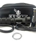 Rechargeable 2000 Lumen Dive Flashlight Beast For Scuba And Night Exploration With 90 Minute Run Time, 330 Ft Depth Rating Includes Battery, Charger, Lanyard, Carry Case, Multiple Brightness Levels, SOS And Strobe Modes - flashlight with accessories