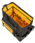 Top view of 18 Inch Rolling Tool Bag With 27 Pockets For Rough Jobsites IP54 Water Resistant Compartment Built Tough From 1680D Fabric