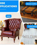 Top Tier Heavy Duty Antique Brass And Red Copper Upholstery Tacks With Classic Vintage Daisy Head Caps For Sofas Chairs Beds And Kick Butt Diy Renovation Projects Real Seven Sixteenth Inch Decorative Furniture Nails Solid Two Hundred Piece Set applied on sofa in stylish interior setup.