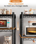 72 Inch Beefy Heavy Duty Metal Shelving Unit With 5 Tier Storage For Kitchen Pantry And Garage Maximum 1100 Lb Capacity Total 220 Lb Per Shelf Space Saving Wire Shelves Easy Assembly Durable Design adjustable wire shelving in kitchen with pantry jars and appliances
