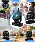 Rechargeable Portable Fan With 20000mAh Battery, USB C Powered, LED Lantern Included in various outdoor and indoor settings.