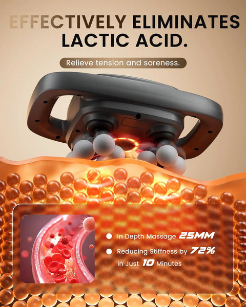 16 Head Percussion Massage Gun Deep Tissue Back Massager With 3 Modes And 30 Intensity Levels for Lactic Acid Elimination