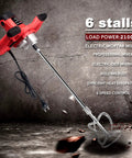 2100W Handheld Electric Concrete Mixer Workhorse Portable Cement Mixer for Mortar Plaster Paint with 6 Speed Control