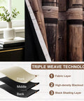 Real Deal Rustic Barn Door Blackout Curtains Featuring Vintage Wood Grain Art Heavy Duty Thermal Insulation Slick Grommet Drapes For Effortless Home Refresh Two Panel Bundle with triple weave technology.