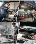 Slick Retractable Air Blow Gun With Telescoping Extension Wand And Adjustable Trigger Valve used for cleaning debris in car interiors and engines.