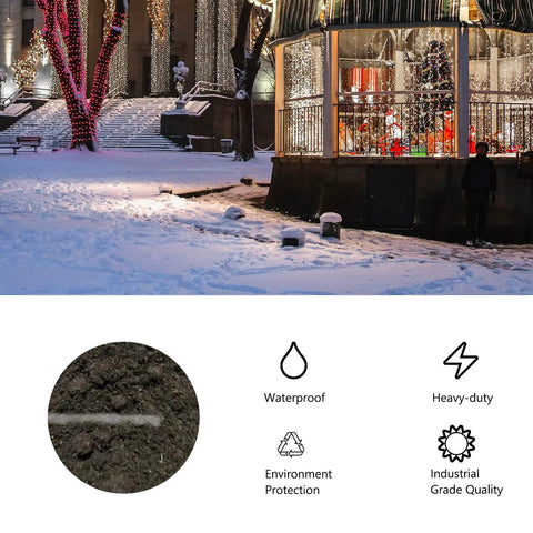 Low Voltage Landscape Lighting Copper Wire 18 Gauge 2 Conductor SPT 1 0.76mm Insulation 250 Feet White in snowy outdoor setup