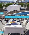 Before and after using Heavy Duty Stainless Steel Tablecloth Clips 16 Pack For Outdoor Tables Stay Put No Slip Metal Picnic Table Clips