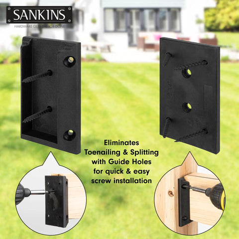 20 Pack Deck Railing Brackets For 2x4 Wood Rails Heavy Duty Black PP Plastic Mounting Brackets Railing Mount Built To Last Weather Resistant Outdoor Decks Easy Install And Secure Fit