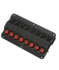 LED 12V 8 Switch Boat Distribution Panel Pre Wired And Panel Mounted With Illuminated Rocker Switches For No Fuss One Stop Marine Power Hub