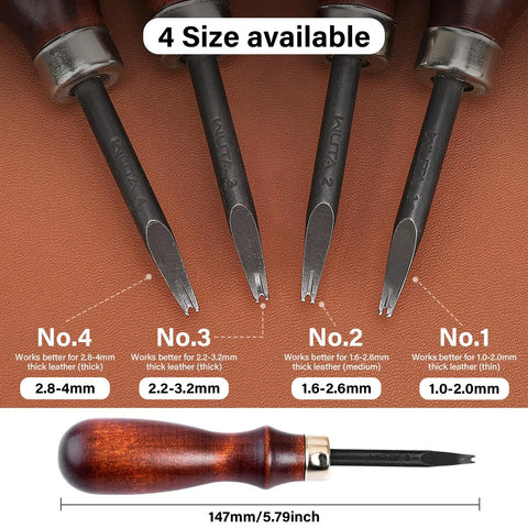 Top Shelf Leather Edge Beveler Set, Rock Solid High Carbon Steel Skiving Knives, Smooth Wood Handle Craft Cutters With Precision Grooved Blades, Dead Sharp Edge Trimmers For Serious Leather And Denim Work At Home
