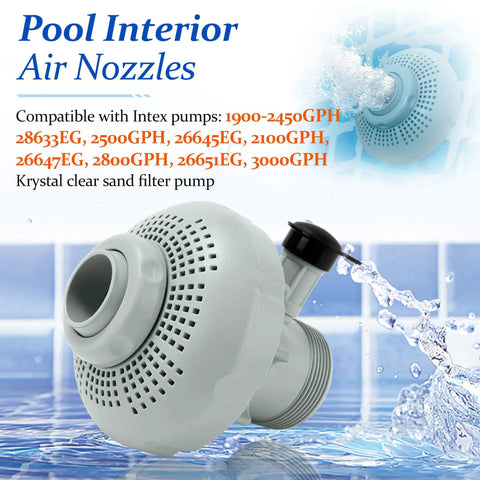Large Inlet Air Nozzle For Intex Air Jet Valve And Above Ground Pool Return Jet Replacement Parts Easy Peasy Install DIY Friendly Kit