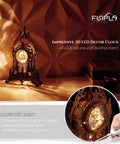 LED 3D Wood Puzzle Clock Tower Kit For Adults, Ultimate DIY Building Model And Home Decor Showpiece With LED Light Belt