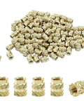 100 Pcs M3 Brass Heat Set Threaded Inserts for 3D Printing M3x5.7x4.6 Size Knurled Nuts with Hardcore Hardness, Corrosion Resistant Finish