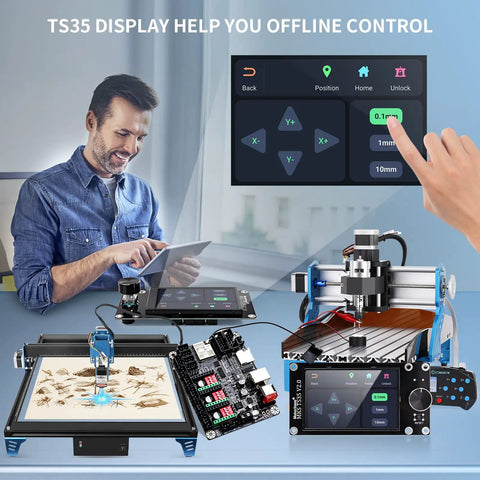 32 Bit ESP32 Offline Laser Engraver Mainboard Upgrade With WiFi And TFT Color Touch Screen for desktop CNC and DIY engraving setup