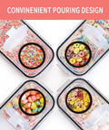 Four Six Piece Large Airtight Food Storage Containers With Lids 4L Cereal Canisters For Pantry Organization top view.