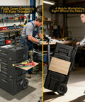 Heavy Duty Foldable Work Table For Toolbox Side Mount Turn Your Toolbox Into A Mobile Workshop With A Flat Spacious Surface For Tools Laptop Tablet And Notes On The Go It Fits Most Toolbox Systems And Stays Stable On Any Job Site