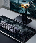 XXL Extended Gaming Mouse Pad With Premium Non Slip Base For Office And Gaming Setups 35.4 Inch By 15.7 Inch World Map Design Large Desk Mat Provides Cozy Space For Keyboard And Mouse with keyboard and mouse on desk