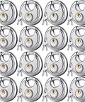 16 Pack Keyed Alike Disc Pad Locks Stainless Steel 2-3/4 Wide 3/8 Shackle Built Tough Outdoor Lock Set For Storage Units