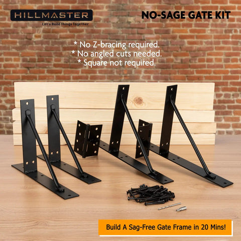 Heavy Duty Gate Corner Brace Kit With Anti Sag Bracket Built Tough Adjustable Frame Hardware For Wooden Fences Driveway Gates Shed Doors Corral Gates Wood Windows And More